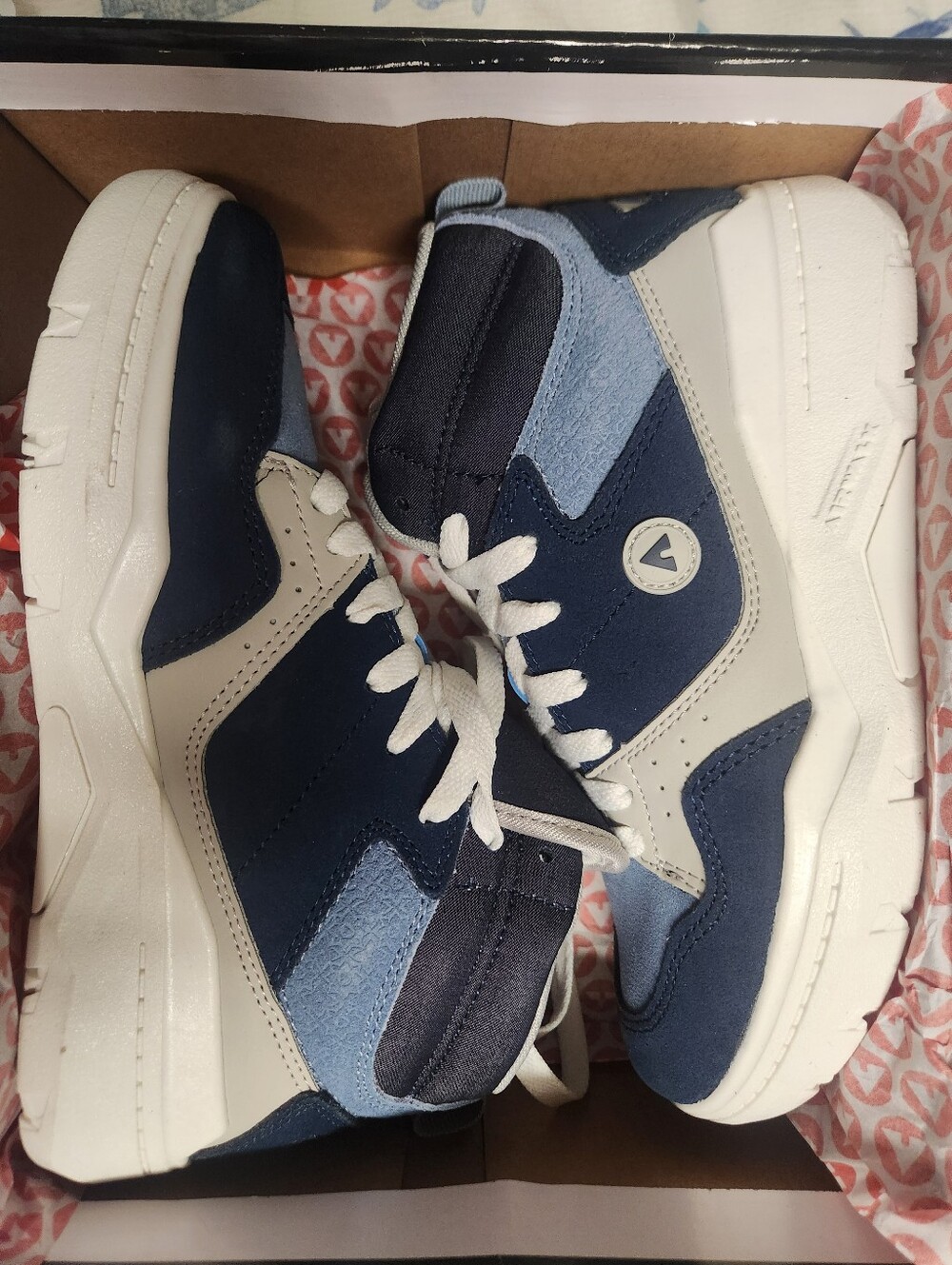 Airwalk Navy and Light Blue Kids High-Top Sneakers